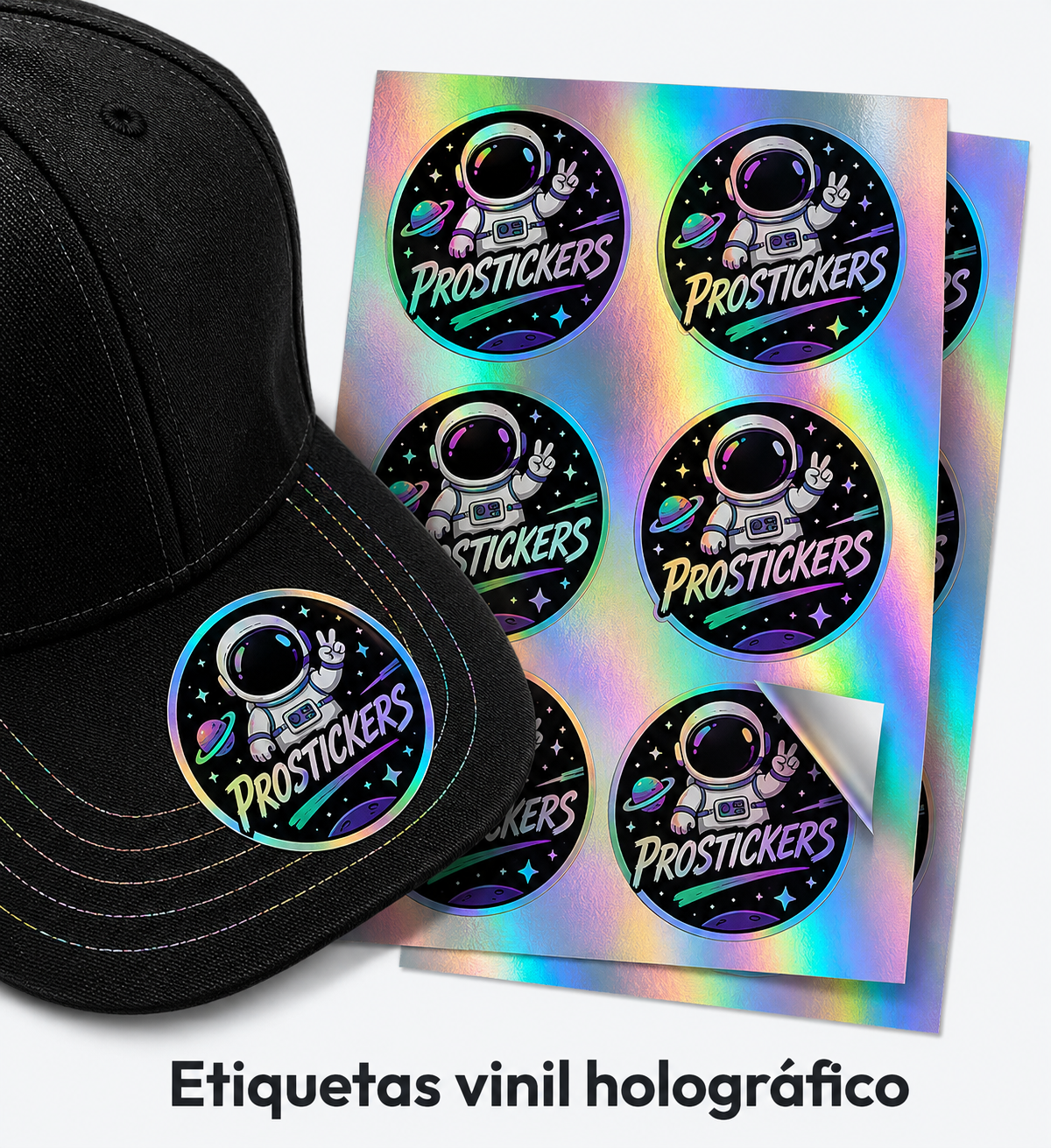 Etiquetas vinil holográfico