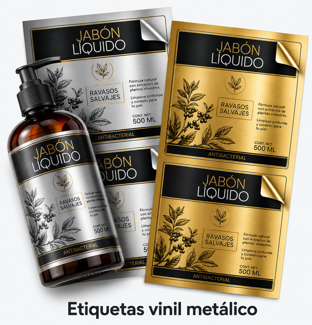 Etiquetas vinil metálico