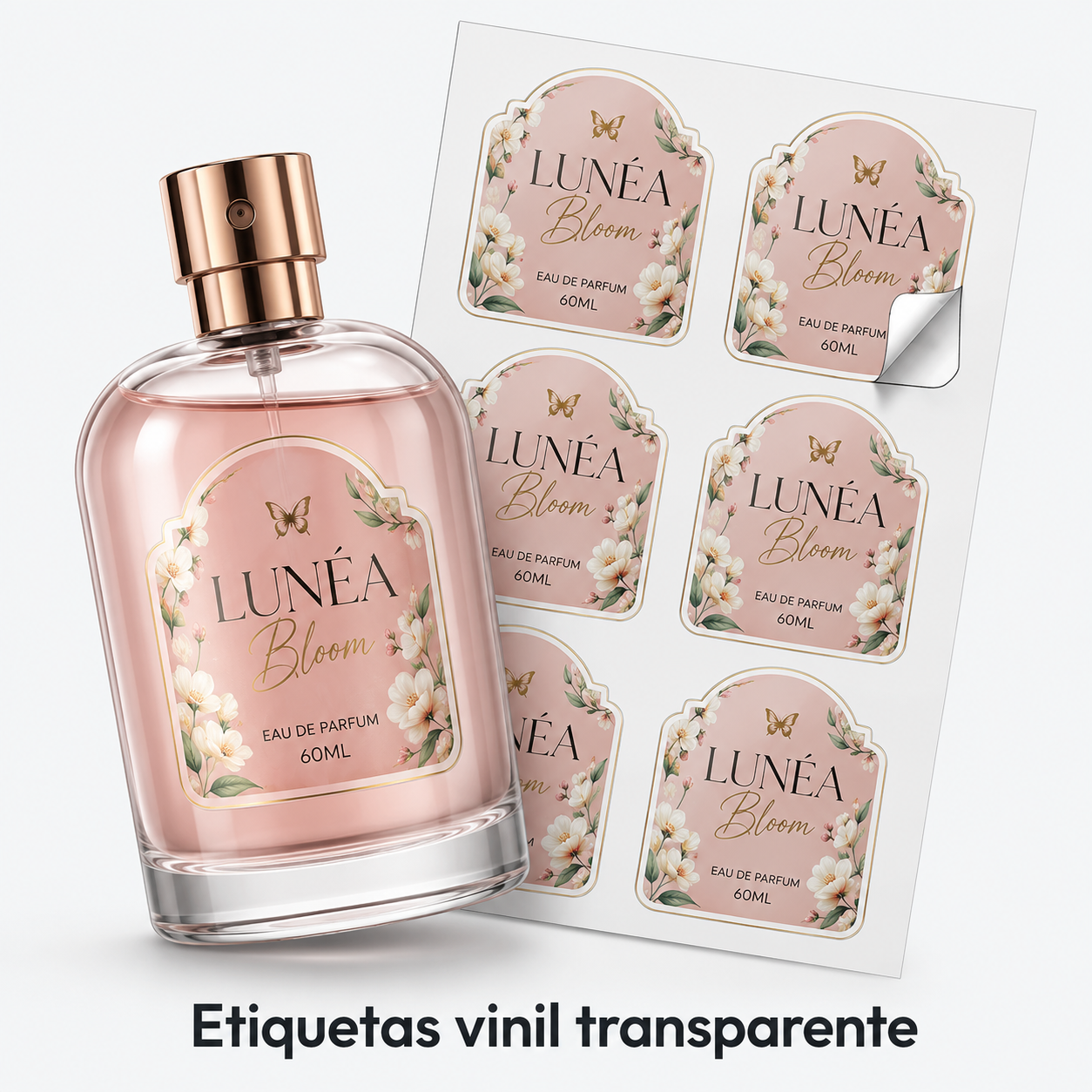 Etiquetas vinil transparente